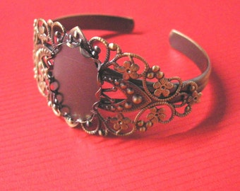 1pc antique bronze filigree bracelet setting-5416