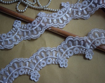 10 Meters/lot 5.5CM 2.16" width High Quality Bleached White Exquisite Wedding Bridal Pearl Beaded Lace Trim ribbon SY11L11D84 Free Ship