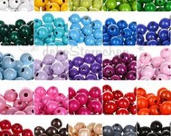 Wooden round beads 10mm (bag of 50 beads)