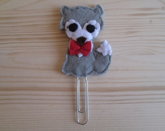 Wolf paper clip - Planner accessories - Felt paper clip - Planner clip - Bookmark - Planner goodies