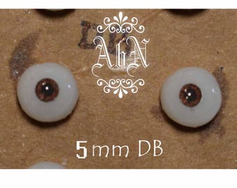 Hand Made Glass Like Eyes 5mm - Dark Brown - for OOAK Art Dolls DB-5mm
