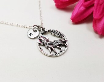 Wolf Jewelry - Wolf Pendant - Wolf Necklace - Tiny Necklace - Howling Worlf Necklace - Friend Gift - Animal Lover Gift - Mom Gift - GF gift