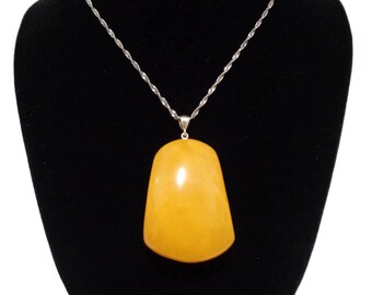 Huge 100% Natural BALTIC Amber Pendant, BUTTERSCOTCH Amber, 925, Sterling Silver, 34.3 g Very Rare!