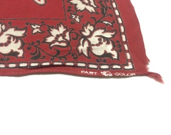 Vintage 1930s Elephant Brand Bandana / Trunk Down / Rare / Selvedge