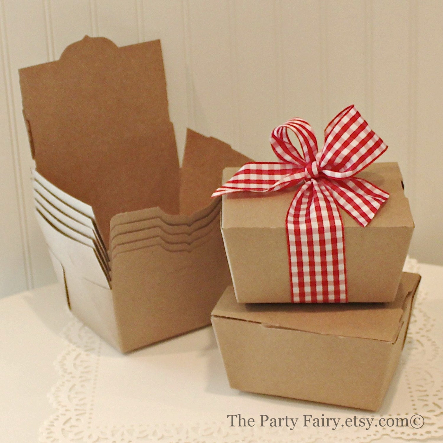 Kraft Boxes 10 Brown Kraft Favor Boxes Carryout Food Box