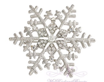 Snowflake Brooch, Christmas Snowflake Brooch, Winter Wedding Brooch, Holiday Brooch, Xmas Brooches, Snowflake Pin, Winter Wedding BR0014