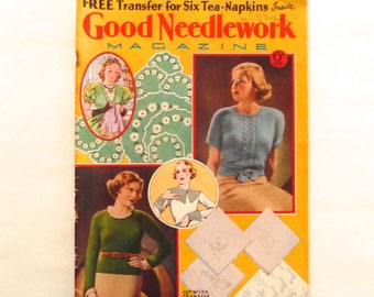 Good Needlework Magazine 1934 Vintage Knitting and Embroidery