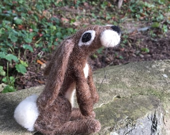 Needle Felted Soft Sculpture Moon Gazing Hare