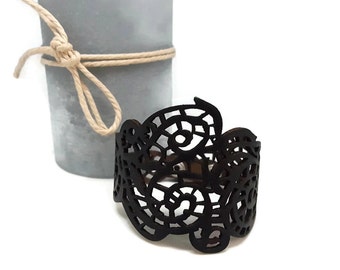 Black filigree bracelet