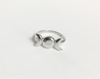 925 Silver Triple Goddess Ring