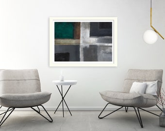 Teal Abstract art, teal Contemporary art, teal Modern art, teal abstract print, grey abstract art, grey abstract print, grey modern art