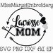 SVG, Lacrosse Mom Monogram Frame Design File Cutting File DXF, AI Commercial Personal Use