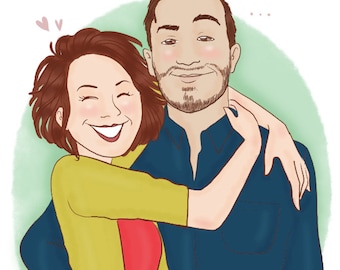 Custom couple portrait - illustration