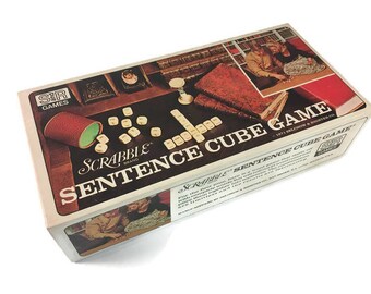 Vintage Scrabble Sentence Cubes Game, Vintage Board Game, S and R Games, No. 96 by Selchow & Righter Co., Vintage Games for Game Room USA