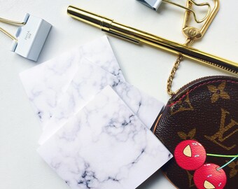 Marble Post-It Notes Set of 2 | Sticky Notes - Marble - Desk Accessories- Gold- Desk Accessory-
