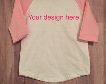 Custom made pink raglan