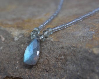 Labradorite and Moss Aquamarine Necklace