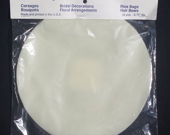 9" Ivory Tulle Circles for weddings, showers or party favors- 50 in a package