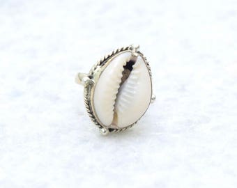 Cowrie Shell Ring, Cowrie Shell Jewelry, Shell Ring, Sterling Silver Ring, Bohemian Jewelry, Boho Jewelry, Statement Ring, Personalised