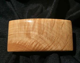 Handcrafted Curly Maple Wood Barrette Made In Hawaii