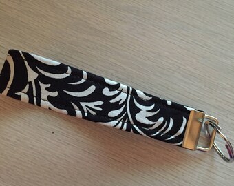 Key Fob Wristlet Black White