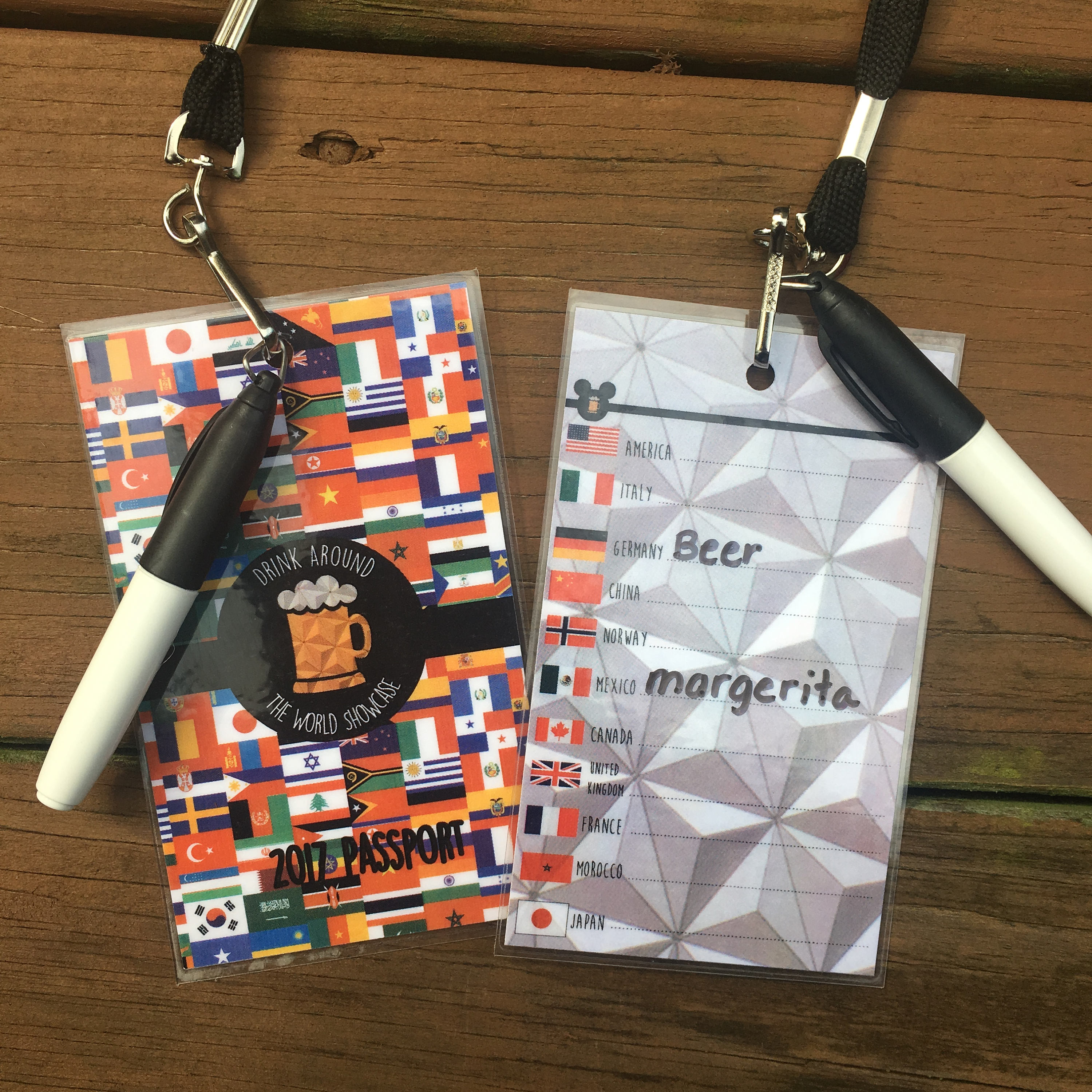 Drink Around the World Showcase Epcot Passport with Lanyard