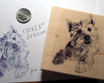 Westy dog, west highland terrier rubber stamp P4