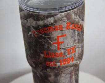 Custom vinyl ranch brand for cup