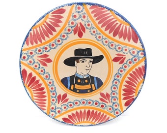Henriot Quimper Pottery French Folk Vintage Hand Painted Petit Breton Salad / Dessert Plate (1406 161 8)