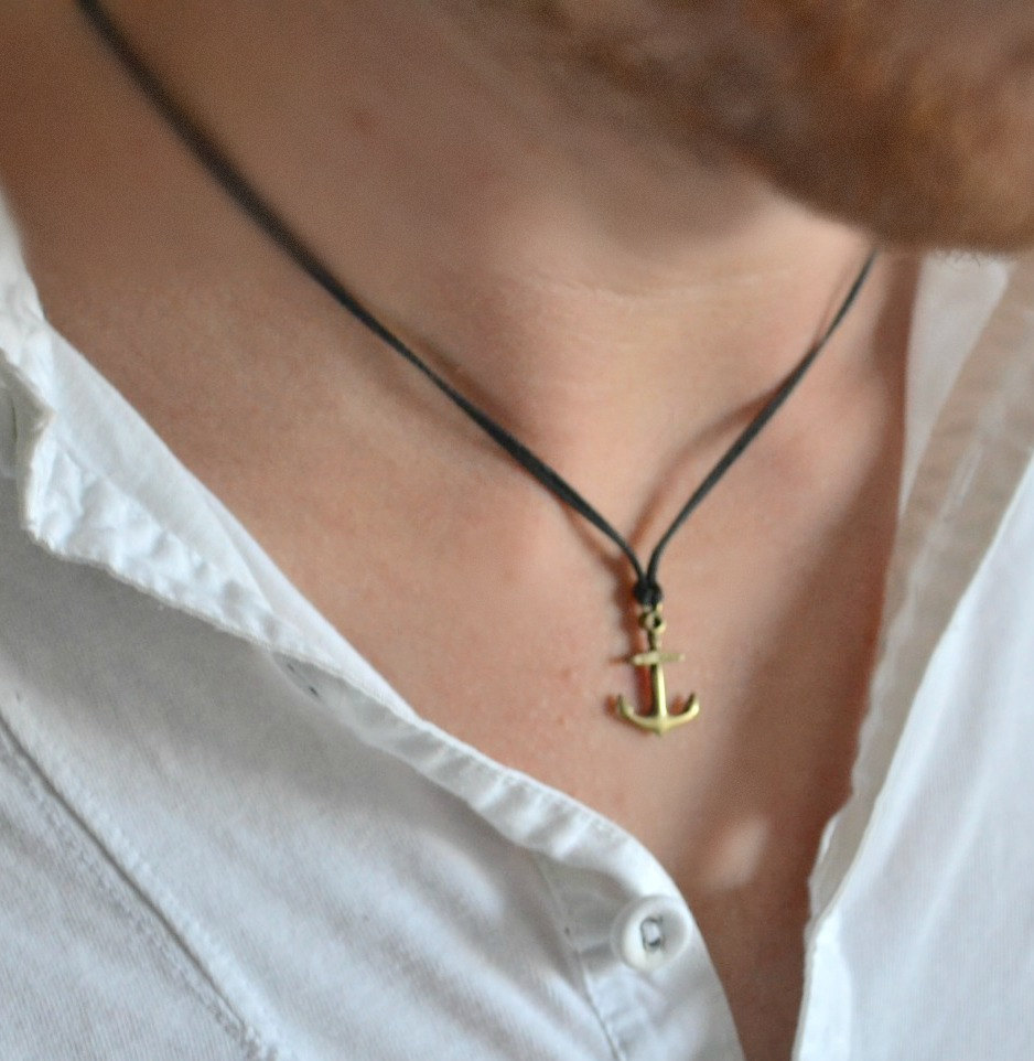 Anchor necklace for men men's anchor necklace with a