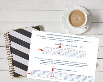 Period calendar | Etsy OFFER: The next menstruation calculator + The most fertile days calculator + Estimated due date