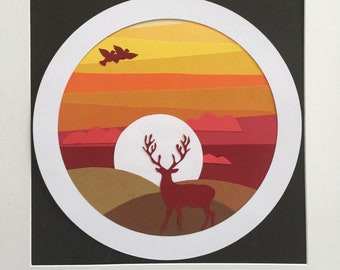 PaperArt landscapes. Orange collection.