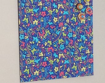 fabric covered magnet board 10x11 blue flower print