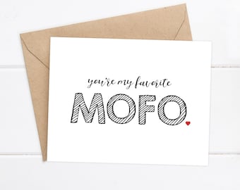 Boyfriend Card / Funny Card / I love you Card/ Favorite MOFO / Just for fun / Boyfriend Birthday