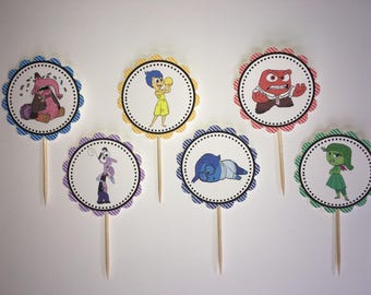 Inside Out -12 cupcake toppers