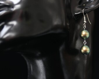 Iridescent Green Swarovski Earrings