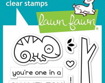 Lawn Fawn Clear Photopolymer Rubber Stamp set - one in a chameleon