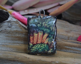 Reef- Handmade Porcelain Pendant