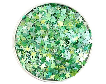 Green Star Edible Glitter - metallic green star glitter sprinkles, edible green glitter stars, green star sprinkles