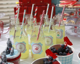 Glass Milk Bottle, Milk Jars, Vintage Milk Bottles, Party Glasses, Wedding Drink Bottles or Glasses- (12) Mini Milk Jug