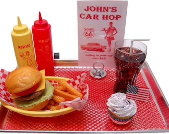 Fake Food Car Hop Tray Display