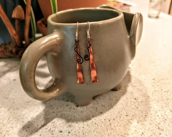 copper curly cue dangles