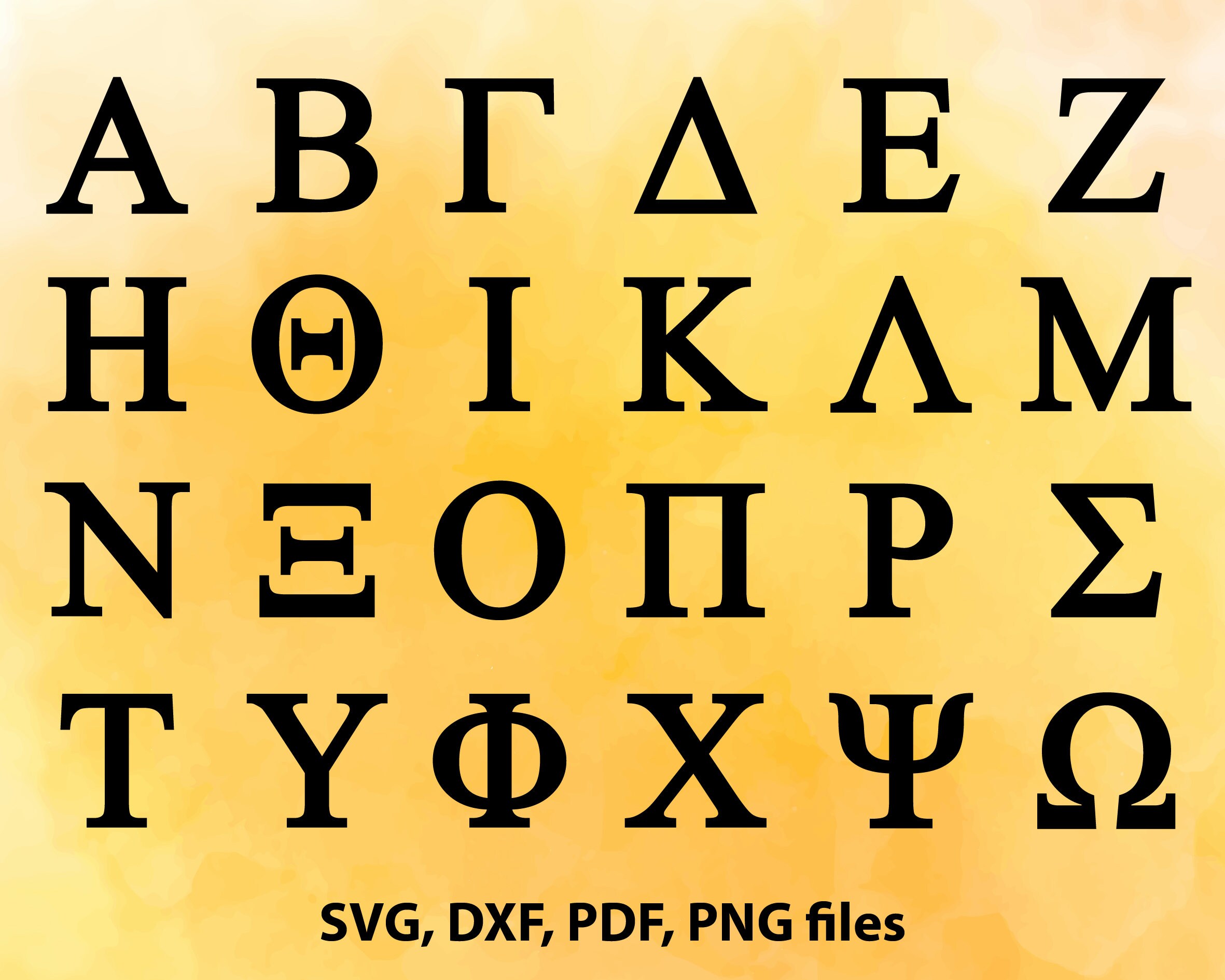 Download Greek alphabet SVG File Greek letters DXF Sorority alphabet