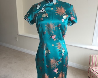 Asian Oriental Chinese Brocade Dress