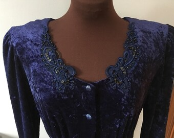 Vintage 1980s Gypsy Festival Boho Hippie Goth Stevie Nicks Dress Gorgeous Color