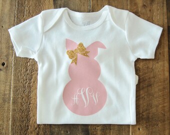 Monogrammed Easter onesie, easter bodysuit