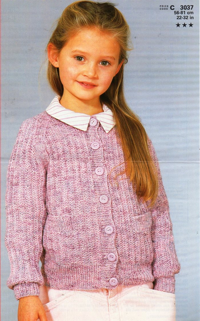 childrens cardigan knitting pattern pdf download childs ribbed