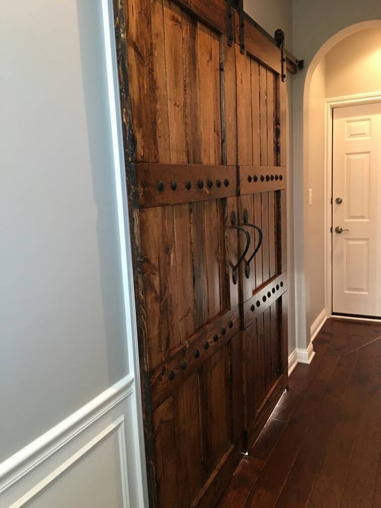 Interior Double Barn Door Package - Double Doors - Sliding Wooden Door