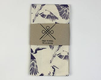 Tea Towel Reiger (Heron) Purple