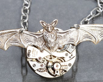 Steampunk Necklace Bat Necklace Bat Pendant Steampunk Pendant